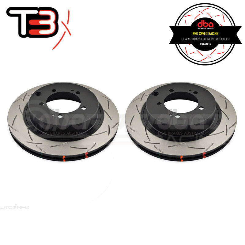 DBA T3 4000 Series Slotted Rear Rotors PAIR - Mitsubishi Evo 5-9 (Brembo) DBA4419S | Pro Speed