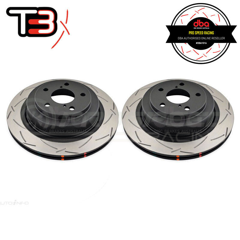 DBA T3 4000 Series Slotted Rear Rotors PAIR - Subaru WRX 01-07/Liberty 04-09/Outback 04-09 DBA4653S