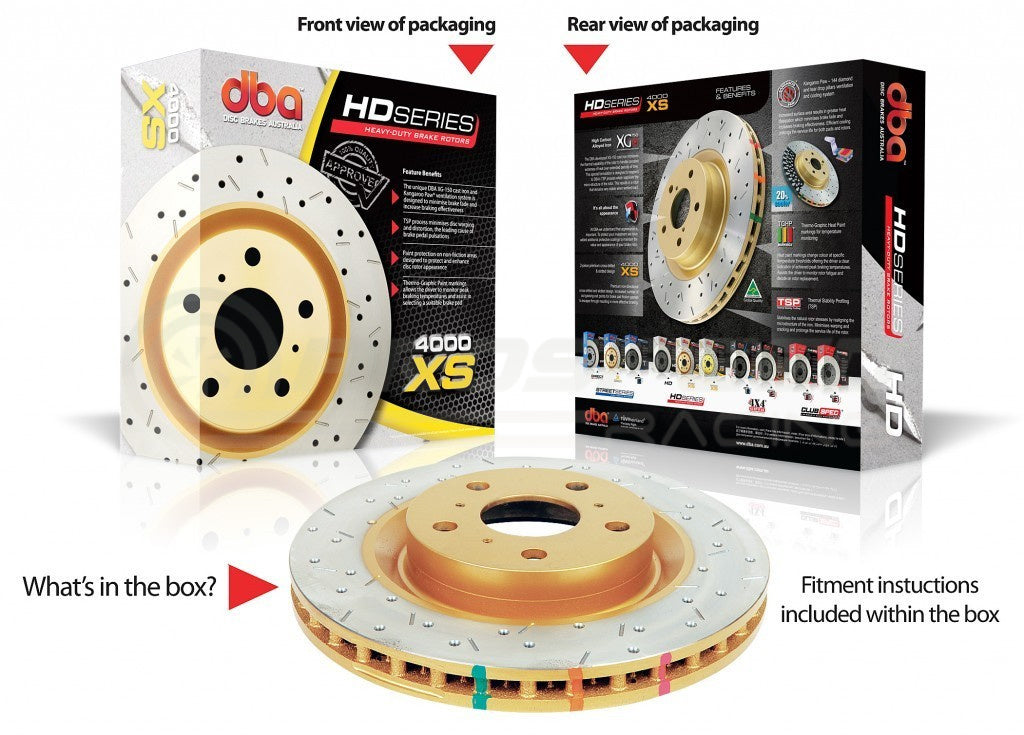 DBA HD 4000XS Slotted/Cross Drilled Rotors PAIR