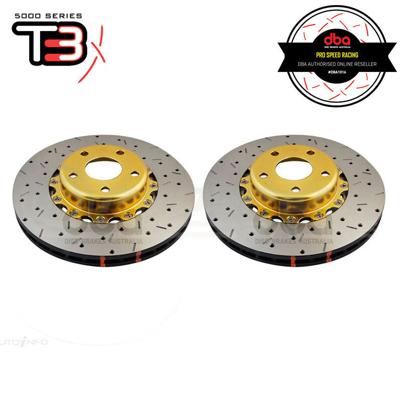 DBA HD 5000XS Gold Series 2-Piece Slotted Front Rotors PAIR WRX/Forester/BRZ/86 GTS DBA5010GLDXS