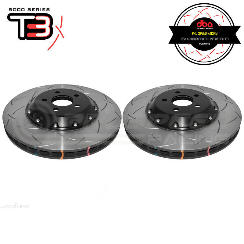 DBA T3 5000 Series 2-Piece Slotted Front Rotors PAIR - Mustang GT FM/FN 15-19 DBA52166BLKS | PSR