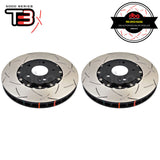 DBA T3 5000 Series 2-Piece Slotted Front Rotors PAIR - Mitsubishi Evo 5-9 Brembo DBA52218SBLKS | PSR