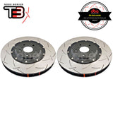 DBA T3 5000 Series 2-Piece Slotted Front Rotors PAIR - Nissan GT-R R35 (Brembo) DBA52320BLKS | PSR