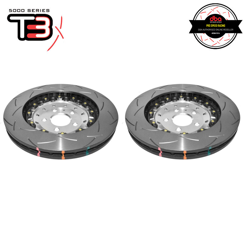 DBA T3 5000 Silver 2-Piece Slotted Rotors PAIR