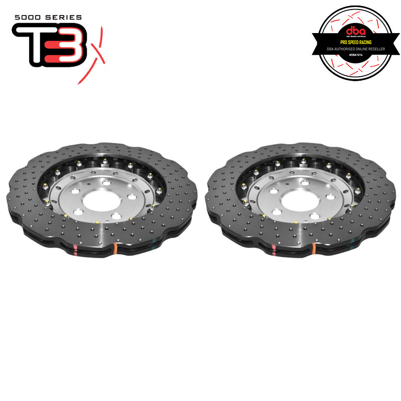 DBA Wave XD 5000 Silver 2-Piece Drilled Rotors PAIR
