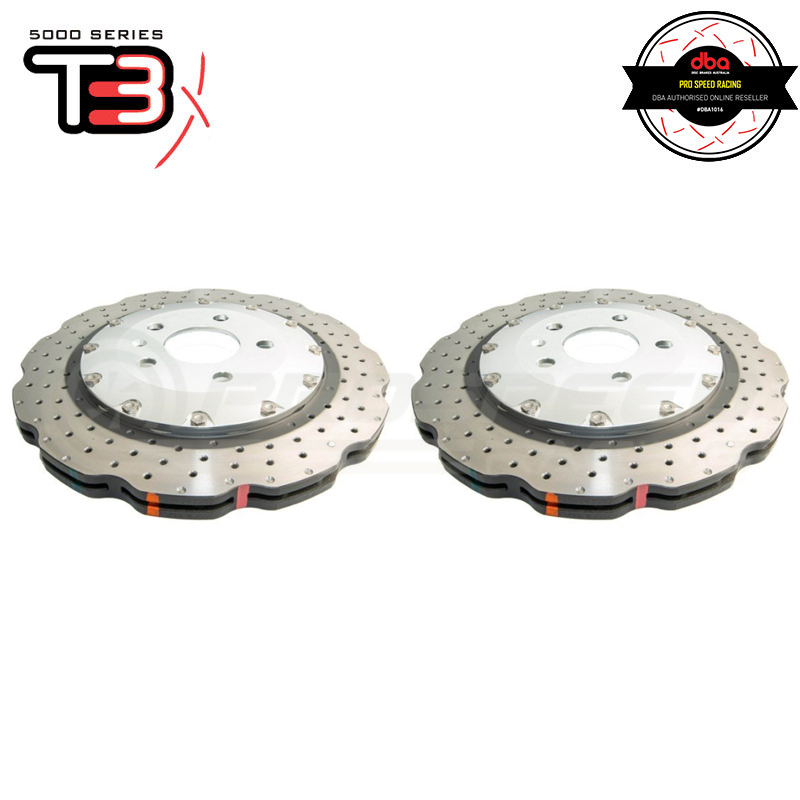 DBA Wave XD 5000 Silver Series 2-Piece Drilled Rear Rotors PAIR - Audi RS4 B8/RS5 8T DBA52835WSLVXD