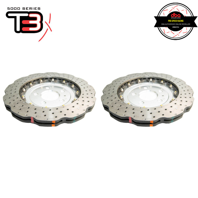DBA Wave XD 5000 Silver 2-Piece Drilled Rotors PAIR