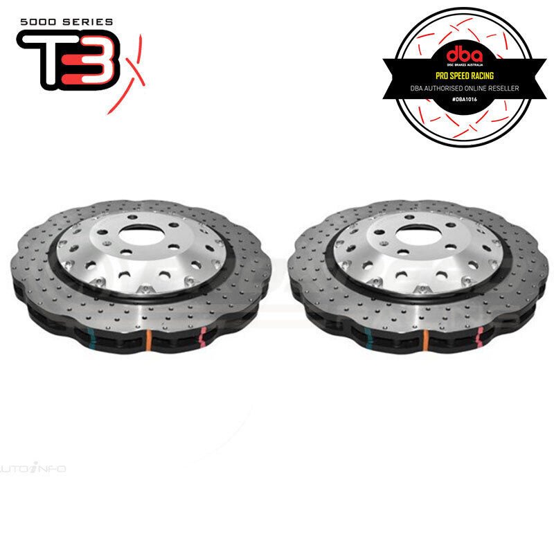 DBA Wave XD 5000 Silver Series 2-Piece Slotted Front Rotors PAIR - Audi RS3 8V 15-17 DBA52844WSLVXD