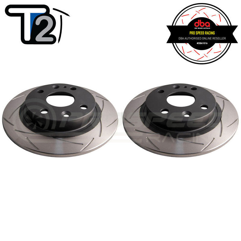 DBA T2 Street Series Slotted Rear Rotors PAIR - Mazda MX-5 NA 89-93 (1.6L) DBA531S | Pro Speed 