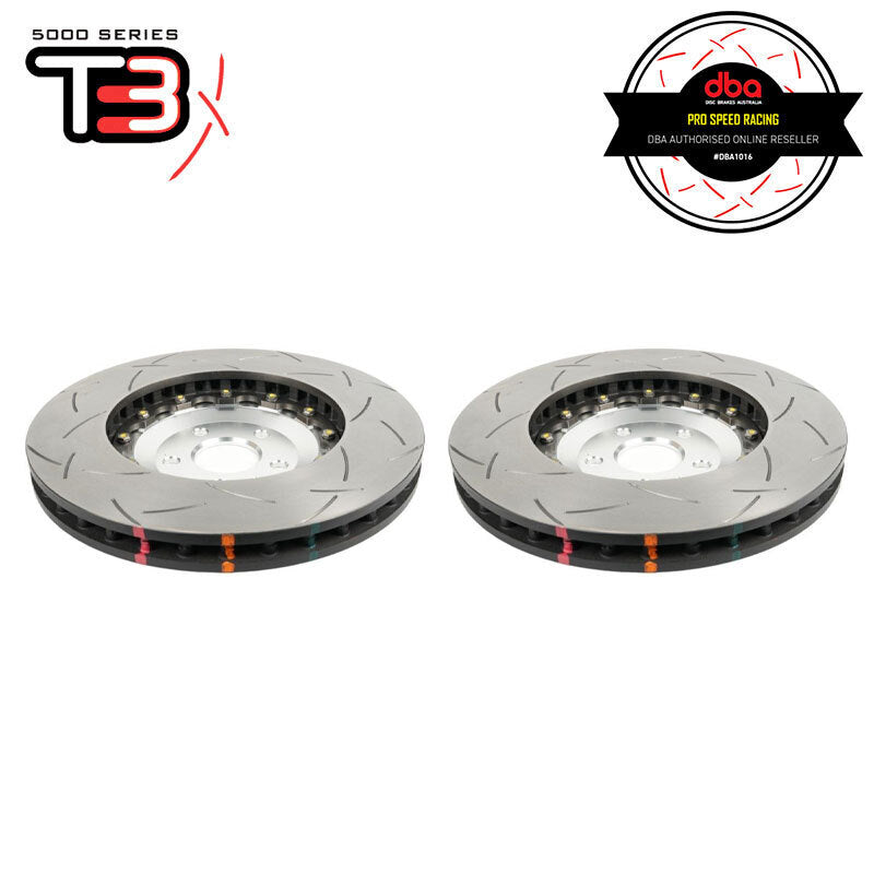 DBA T3 5000 2-Piece Slotted Rotors Silver PAIR