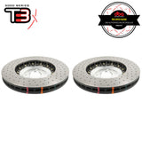 DBA T3 5000 2-Piece Cross Drilled/Dimpled Rotors Silver PAIR
