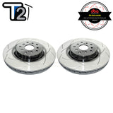 DBA T2 Street Series Slotted Front Rotors PAIR STI 01-17/Liberty STI/BRZ tS/86 GTS Brembo DBA654S-10