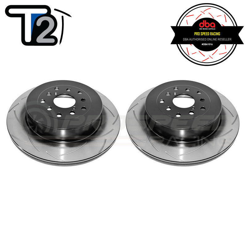 DBA T2 Street Series Slotted Rear Rotors PAIR - STI 01-07/Liberty GT STI 07-09 DBA655S-10 | PSR