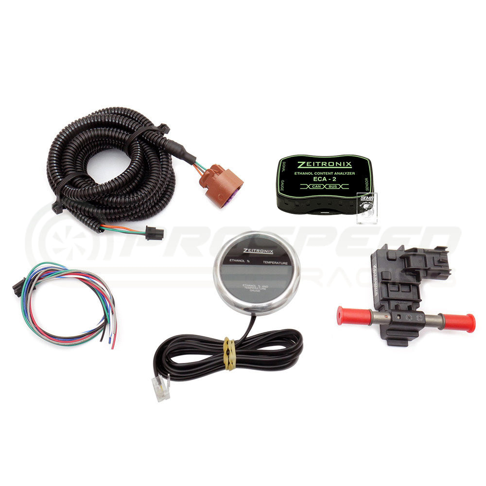 Zeitronix ECA 2 CAN Bus Ethanol Content Analyzer Kit w/Sensor and Dual E%/Temp Gauge