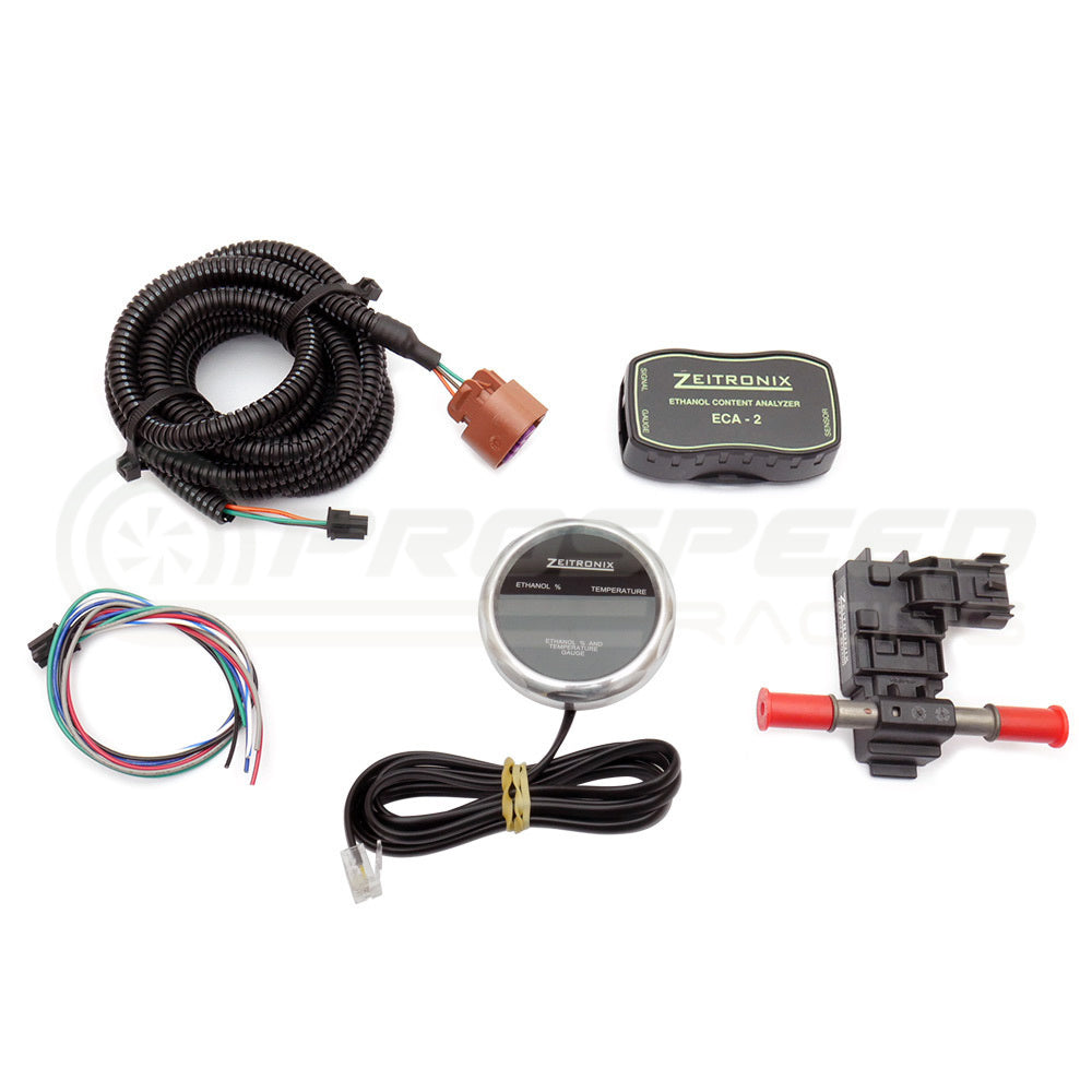 Zeitronix ECA 2 Ethanol Content Analyzer Kit w/Sensor and Dual E%/Temp Gauge | Pro Speed Racing