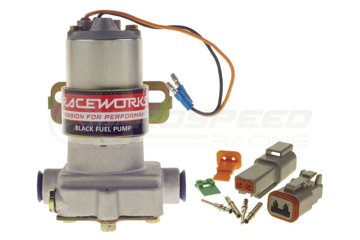 Raceworks Black Pump 530LPH Low Pressure Holley Style External Fuel Pump E85 Safe EFP-602 | PSR
