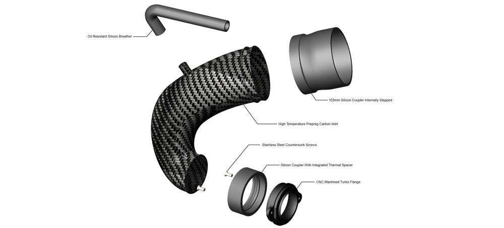 Eventuri Carbon Fibre Turbo Inlet Tube w/ No Flange
