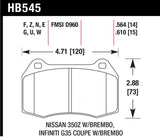Project Mu HC-EP Front Brake Pads - Skyline GTR/350Z/Integra Type-R (Brembo)