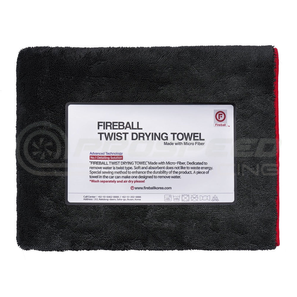 Fireball Black Fox Microfibre Twist Drying Towel - 70x45cm FB-TDT-70X45 | Pro Speed Racing