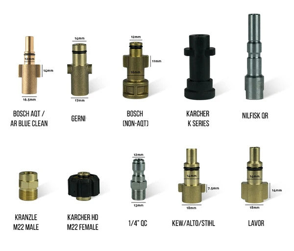 Fireball Foam Cannon Pressure Washer Adaptor Fittings
