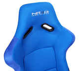 NRG FRP Race Bucket Seat Large - Black Shell/Blue Cloth