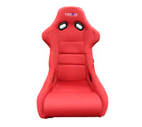 NRG FRP Race Bucket Seat Large - Black Shell/Red Cloth