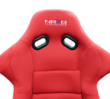 NRG FRP Race Bucket Seat Large - Black Shell/Red Cloth