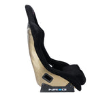NRG "PRISMA ULTRA Edition" FRP Race Bucket Seat Large - Gold Pearl Shell/Black Alcantara Suede