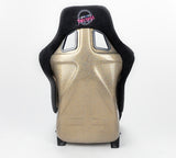 NRG "PRISMA ULTRA Edition" FRP Race Bucket Seat Large - Gold Pearl Shell/Black Alcantara Suede