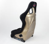 NRG "PRISMA ULTRA Edition" FRP Race Bucket Seat Large - Gold Pearl Shell/Black Alcantara Suede
