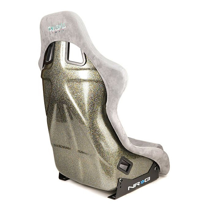 NRG "PRISMA ULTRA Edition" FRP Race Bucket Seat Large - Gold Pearl Shell/Grey Alcantara Suede