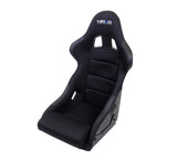 NRG FRP Race Deep Bucket Seat Medium - Black Shell/Black Cloth w/Leather Bolsters