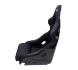 NRG FRP Race Deep Bucket Seat Medium - Black Shell/Black Cloth w/Leather Bolsters