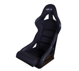 NRG FRP Race Bucket Seat Small - Black Shell/Black Cloth w/Leather Bolsters