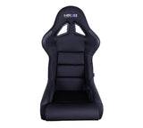 NRG FRP Race Bucket Seat Small - Black Shell/Black Cloth w/Leather Bolsters