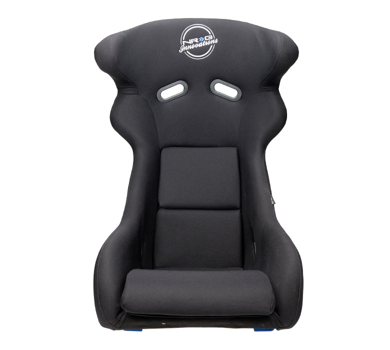 NRG FRP Race Deep Bucket Halo Seat Large - White Shell/Black Cloth