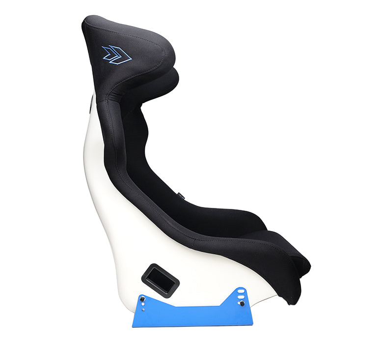 NRG FRP Race Deep Bucket Halo Seat Large - White Shell/Black Cloth