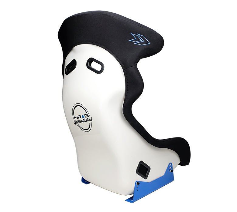 NRG FRP Race Deep Bucket Halo Seat Large - White Shell/Black Cloth