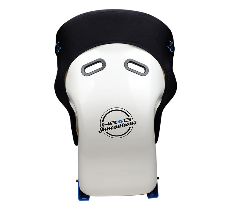 NRG FRP Race Deep Bucket Halo Seat Large - White Shell/Black Cloth