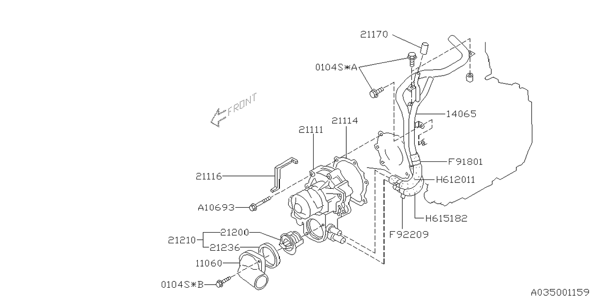 Subaru Genuine Coolant Bypass Hose