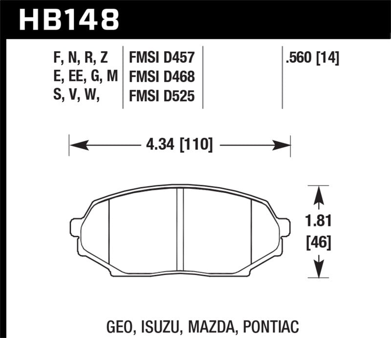 Hawk Performance Ceramic Front Brake Pads
