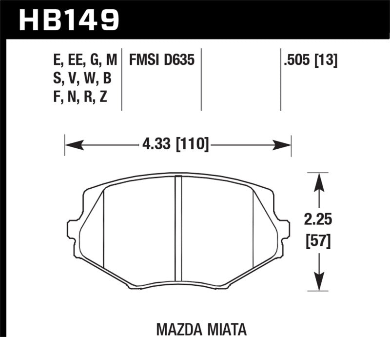 Hawk Performance HP+ Front Brake Pads
