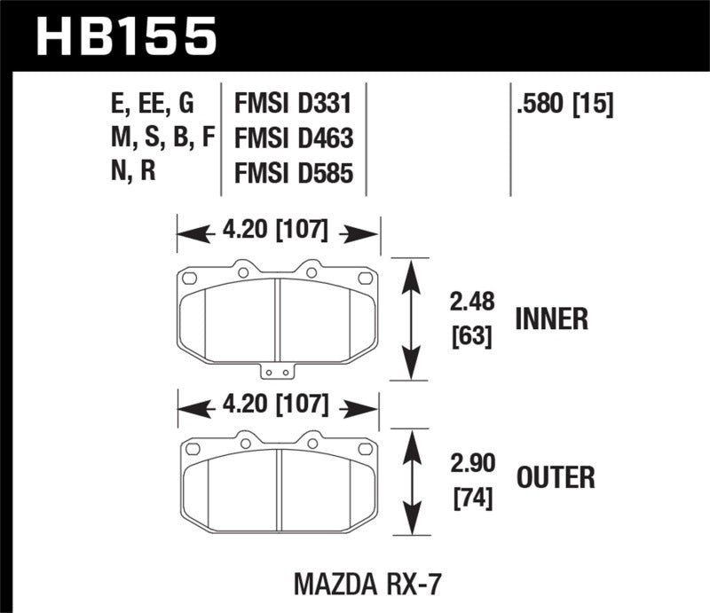 Hawk Performance HP+ Front Brake Pads