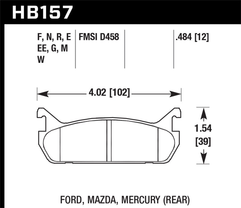 Hawk Performance DTC-30 Rear Brake Pads