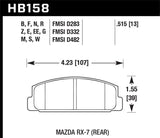 Hawk Performance Blue 9012 Rear Brake Pads