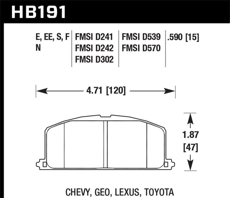Hawk Performance HP+ Front Brake Pads