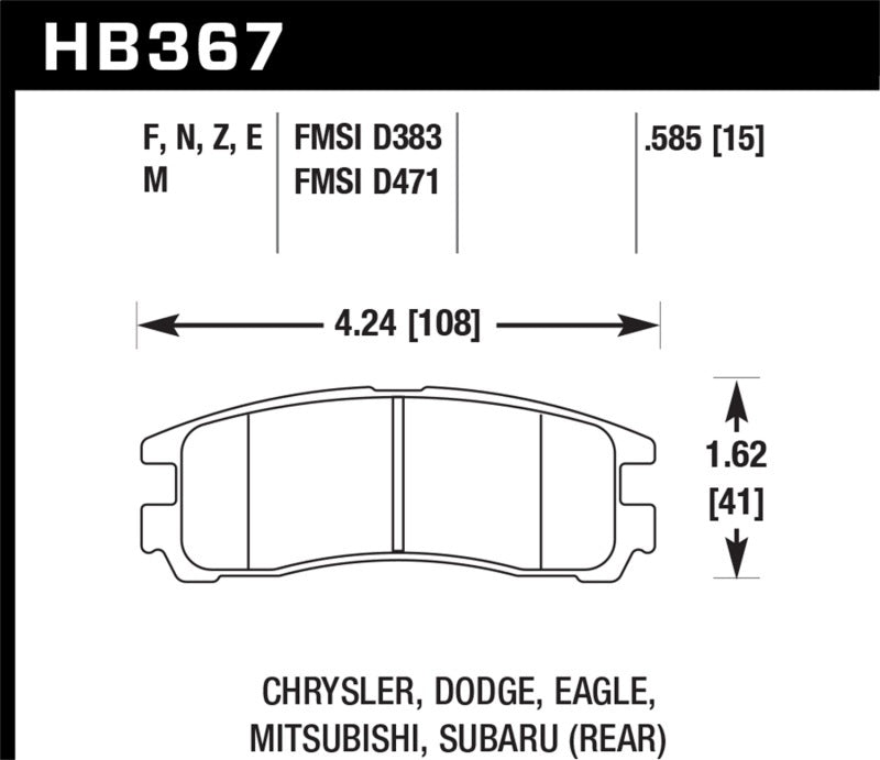 Hawk Performance Ceramic Rear Brake Pads