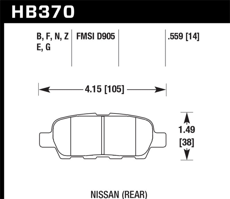 Hawk Performance DTC-60 Rear Brake Pads