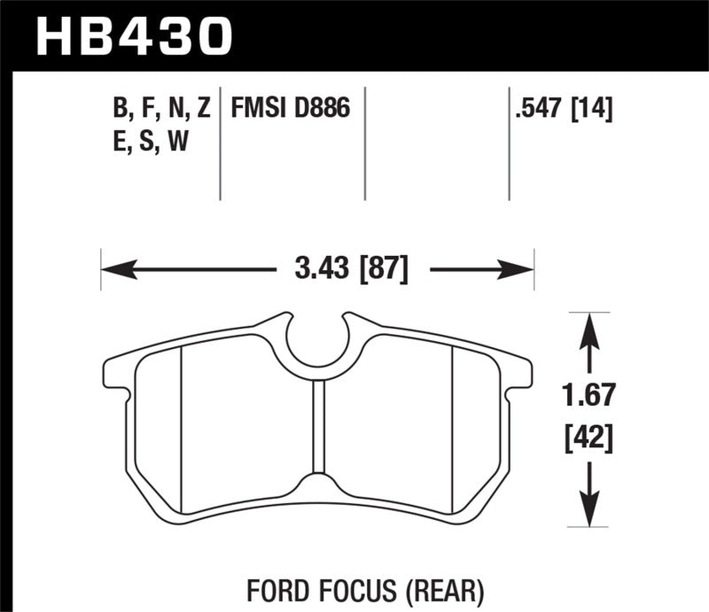 Hawk Performance HP+ Pads Rear