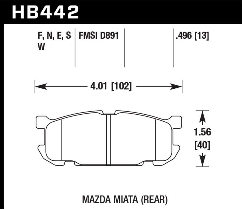 Hawk Performance DTC-60 Rear Brake Pads